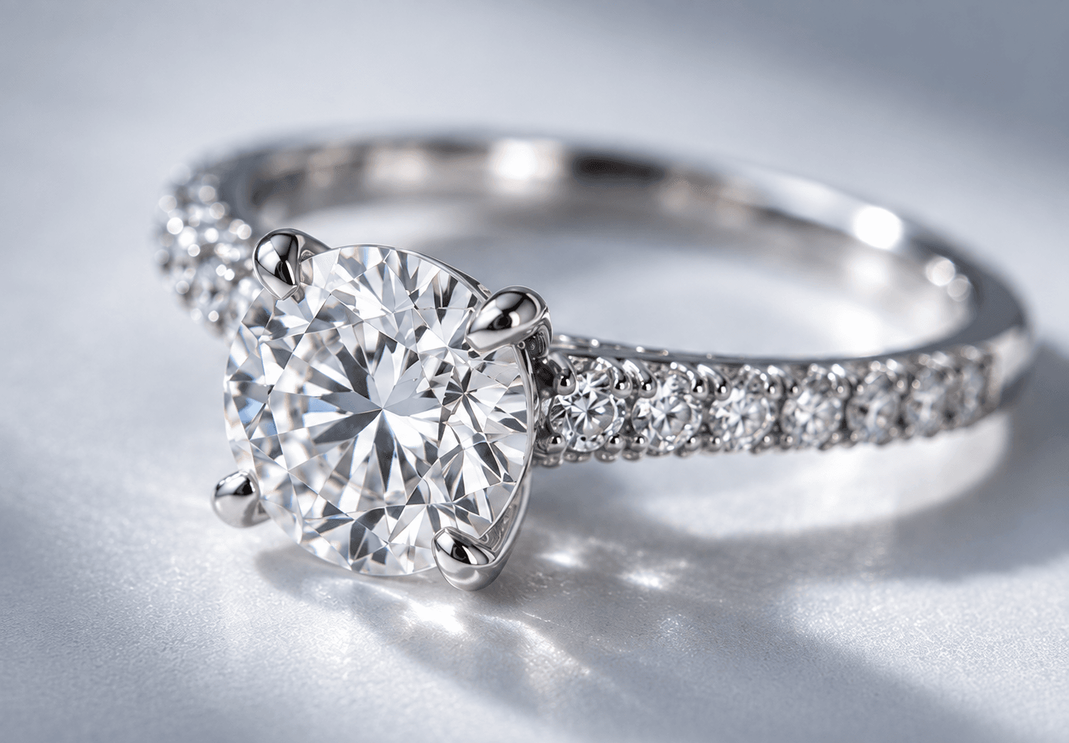 Diamond and setting details on a ring